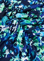 Robe fleurie à détails froncés