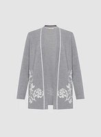 Floral Pattern Open Front Cardigan