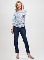 Burnout Paisley Tee & Pull-On Straight Leg Jeans