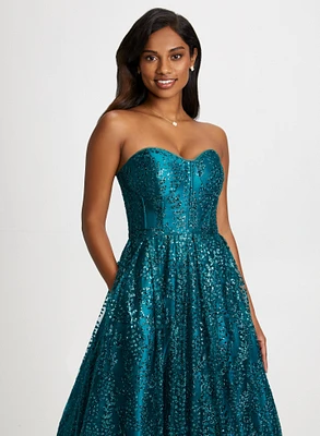 Robe de bal bustier à encolure en coeur