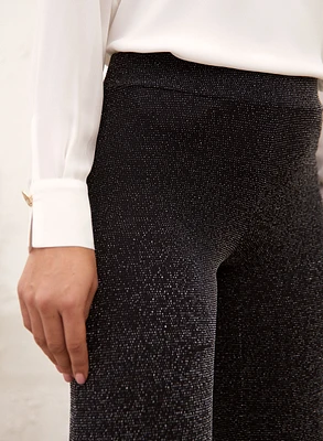 Pull-On Wide Leg Glitter Pants