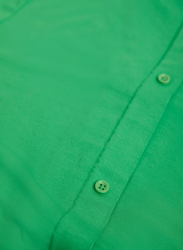 3/4 Sleeve Button Detail Top