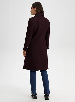 Button-Down Wool Blend Coat