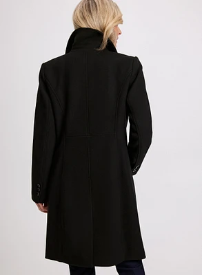 Stretch Wool Blend Coat