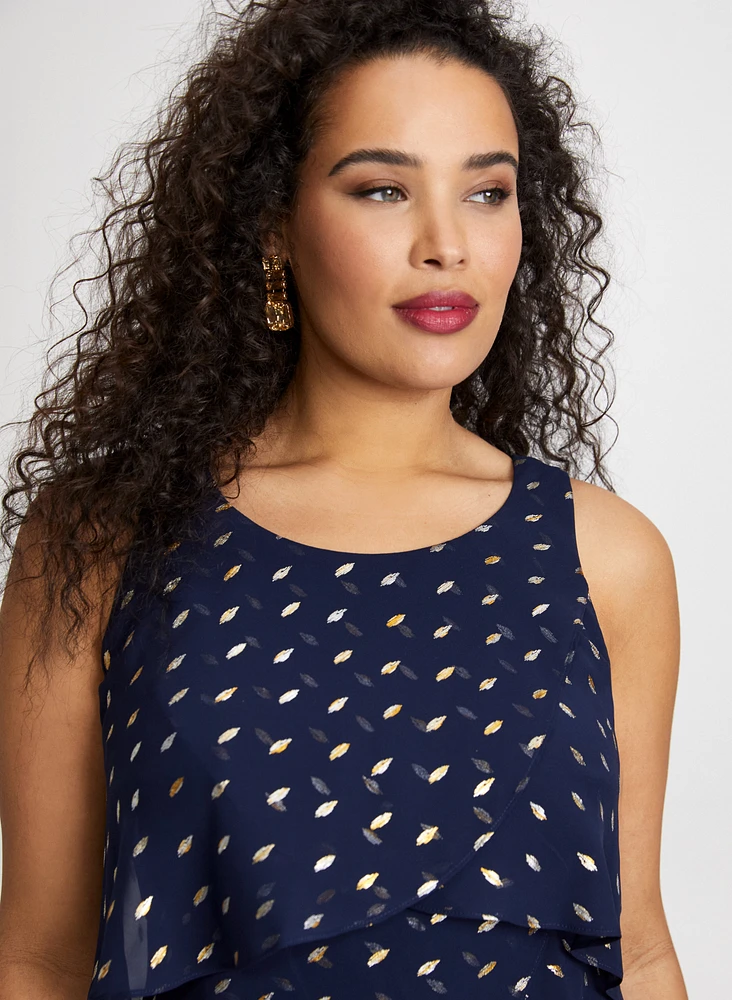 Tiered Polka Dot Print Dress