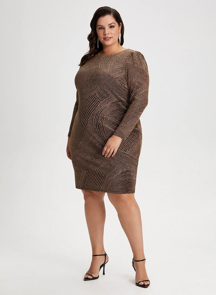 Metallic Jacquard Knit Dress