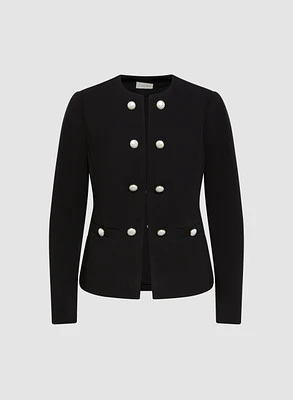 Pearl Detail Button Front Jacket