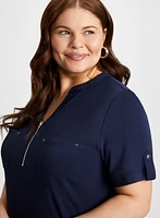 Short Sleeve Dress with Patch Pockets