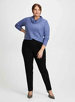 Cowl Neck Top & Slim Leg Jeans