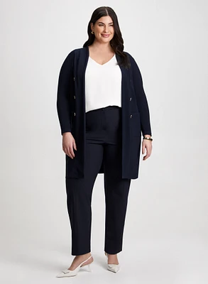 Cardigan long et pantalon coupe signature