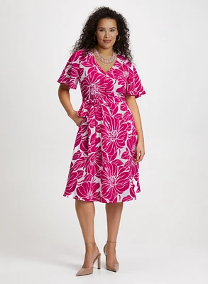 Floral Self-Tie Sash Dress