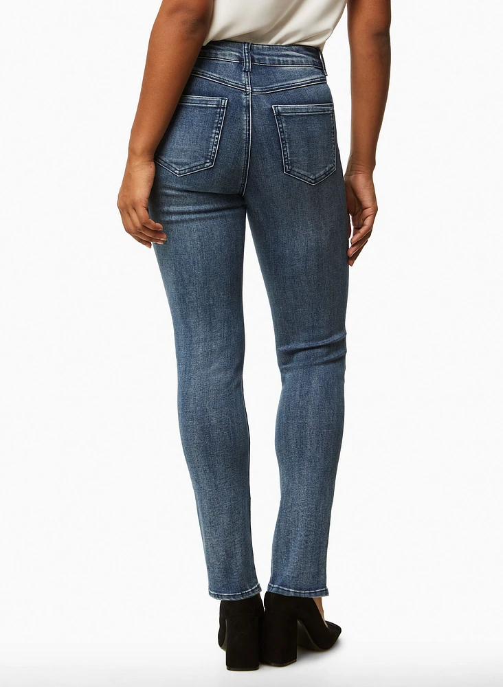 Jean à jambe étroite et broderie florale