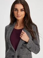 Button Detail Herringbone Blazer