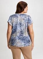 Blouse imprimée à volants