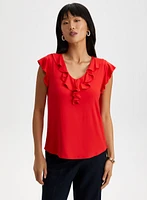 Cap Sleeve Ruffle Tee