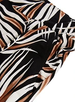 Leaf Print Wide Leg Pants