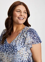 Blouse imprimée à volants