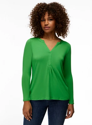 3/4 Sleeve Button Detail Top