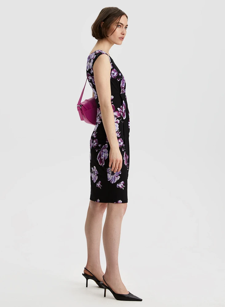 Floral Print Pleated Dress