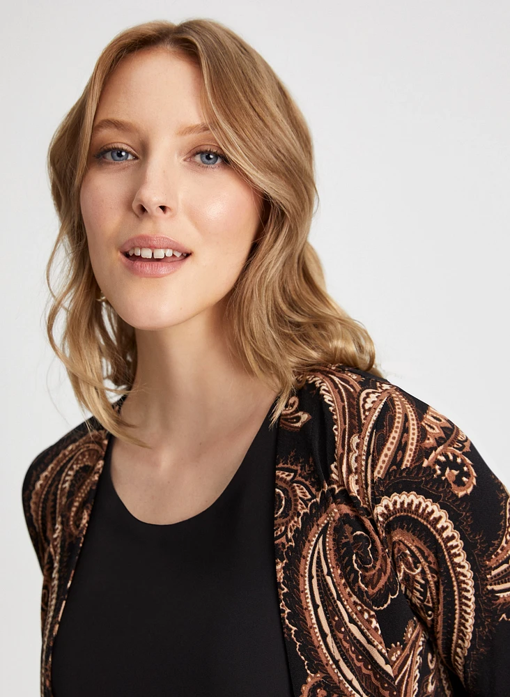 Paisley Print Open Front Top