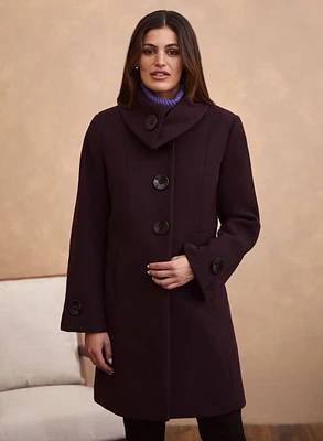 Stretch Wool Blend Coat