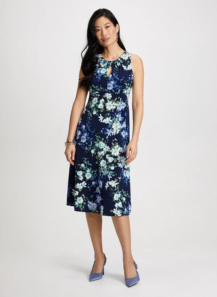 Floral Pleated Midi Dress