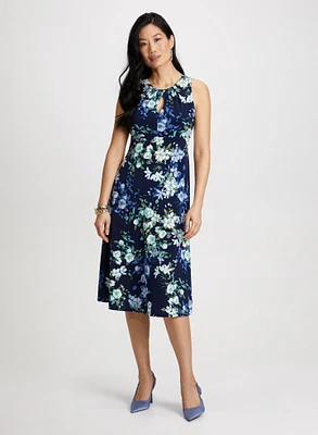 Floral Pleated Midi Dress