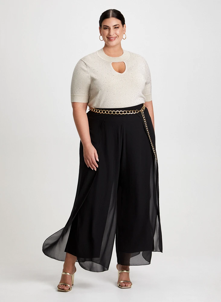 Mock Neck Sweater & Wide Leg Pants