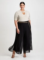 Mock Neck Sweater & Wide Leg Pants