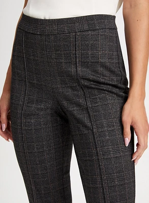 Plaid Print Pull-On Pants