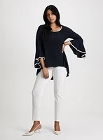 Ruffled Bell Sleeve Top & Pull-On Ankle Pants