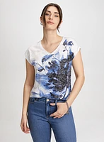 T-shirt à manches courtes imprimé floral