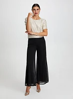 Sequin Top & Olivia Chiffon Pants