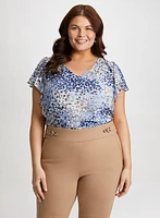 Blouse imprimée à volants