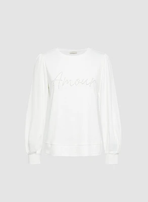 Pearl Detail Long Sleeve Pullover