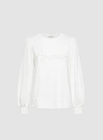 Pearl Detail Long Sleeve Pullover