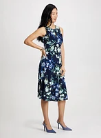 Floral Pleated Midi Dress