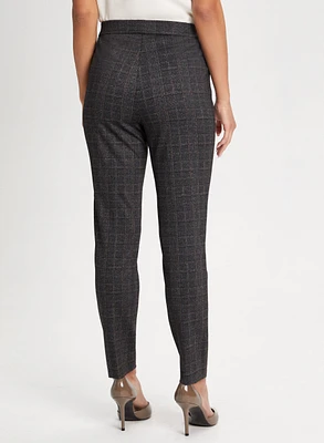 Plaid Print Pull-On Pants