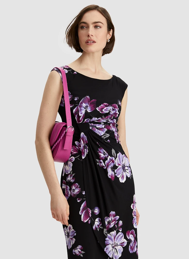 Floral Print Pleated Dress