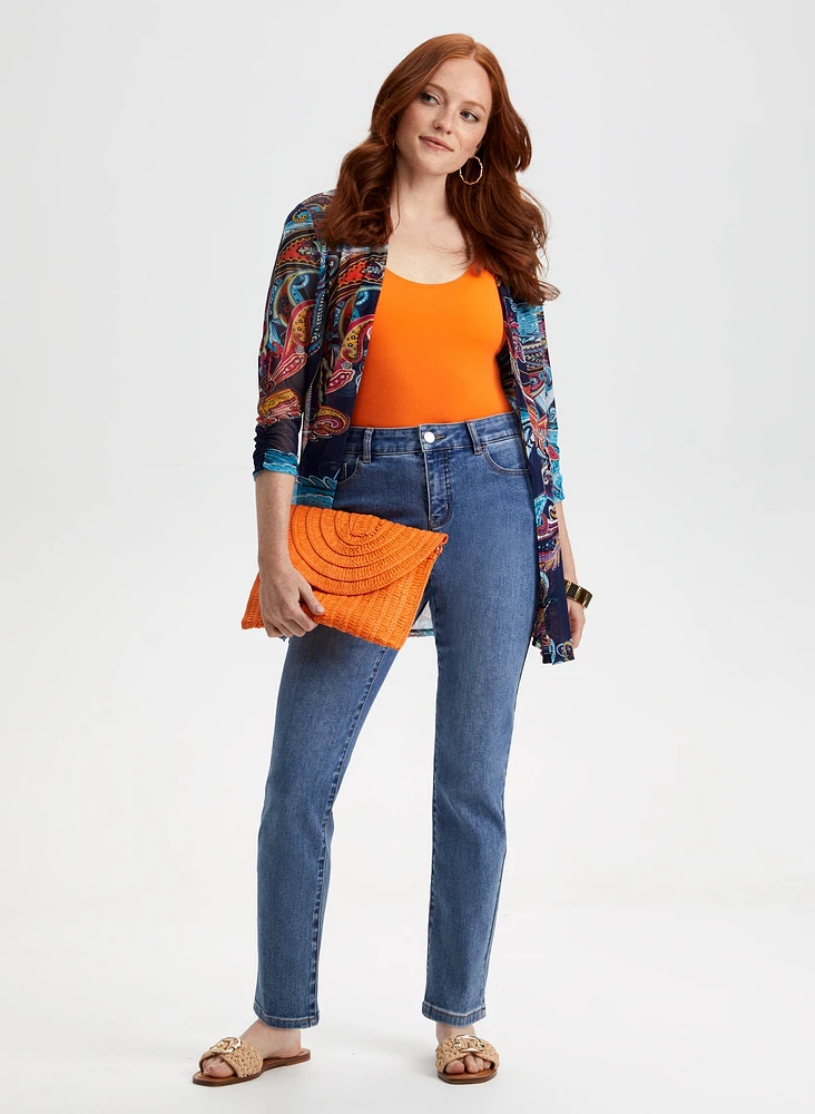 Paisley Print Open Front Top