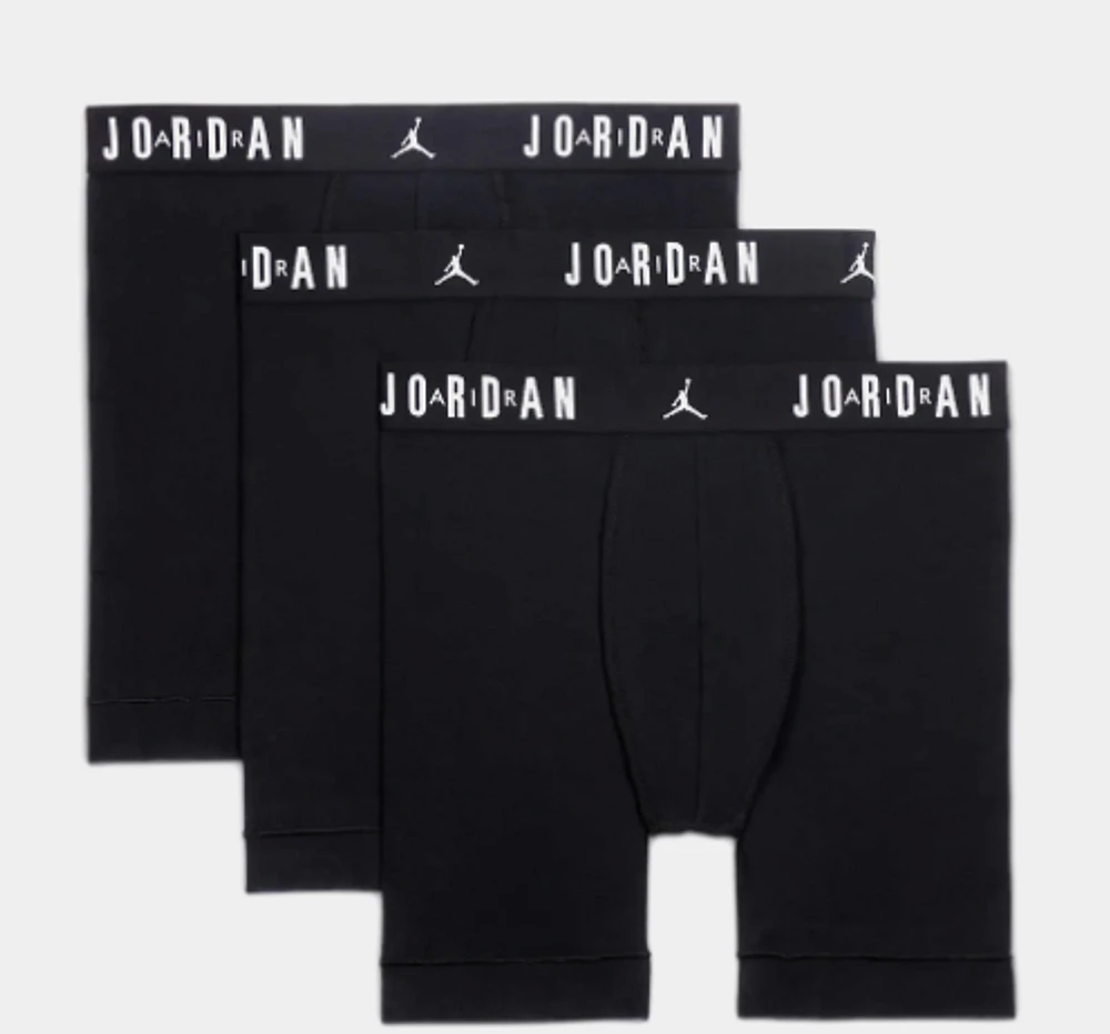 Flight Cotton 3 Pack Mens Boxers (Black)
