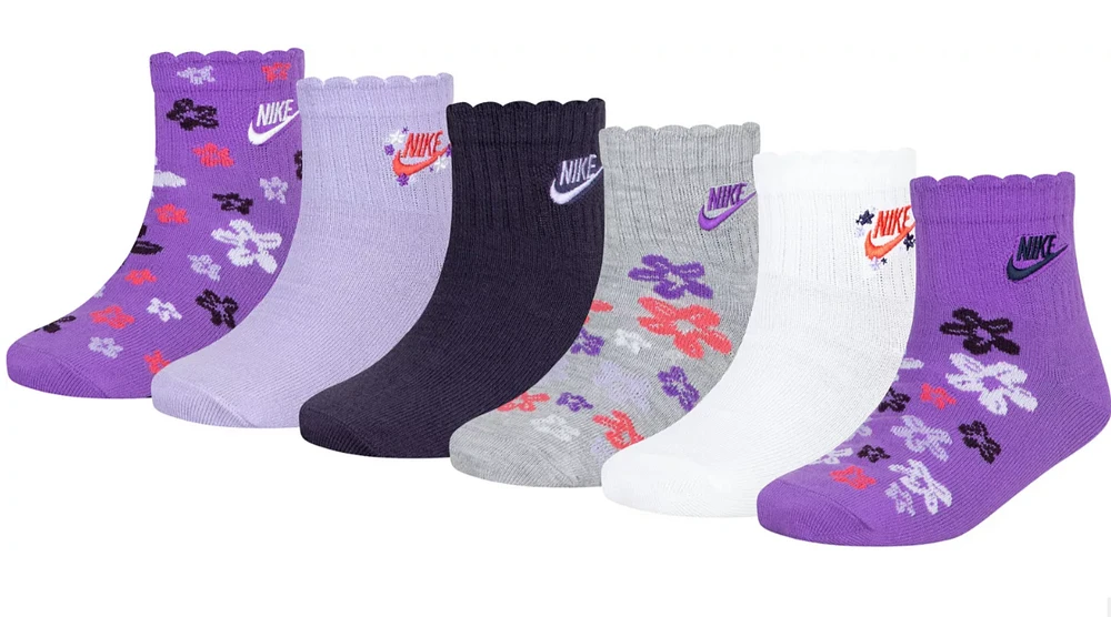 Nike Girls' Quarter Length 6-Pack Socks