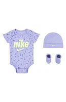 Nike unisex-baby Hat, Bodysuit and Bootie Three Piece Set