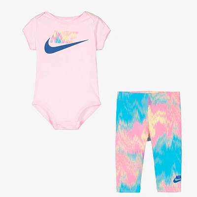 Nike Baby Girls Pink Logo Leggings Set