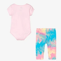 Nike Baby Girls Pink Logo Leggings Set