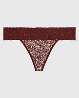 Tanga avec bordure en dentelle