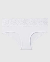 Culotte taille haute avec bordure en dentelle