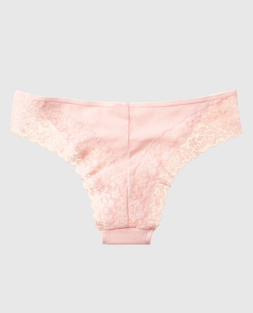 Tanga Cheeky avec bordure en dentelle