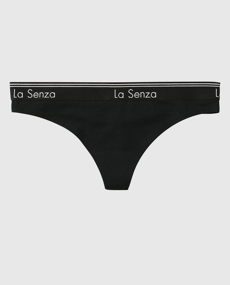 Thong Panty with Logo Band