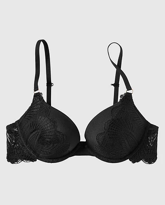 Up 2 Cup Push Bra with Allover Lace